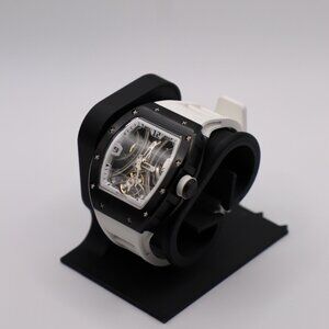 Handcrafted Black & White Skeleton Automatic Watch | 39mm Exhibition Case | Spor